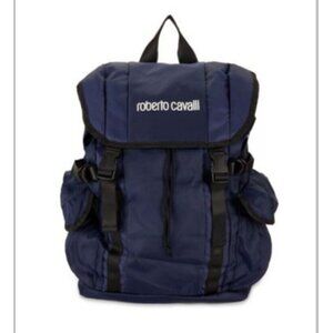 Roberto Cavalli Casual Sport Utility Logo Backpack Large Travel Outdoor School
